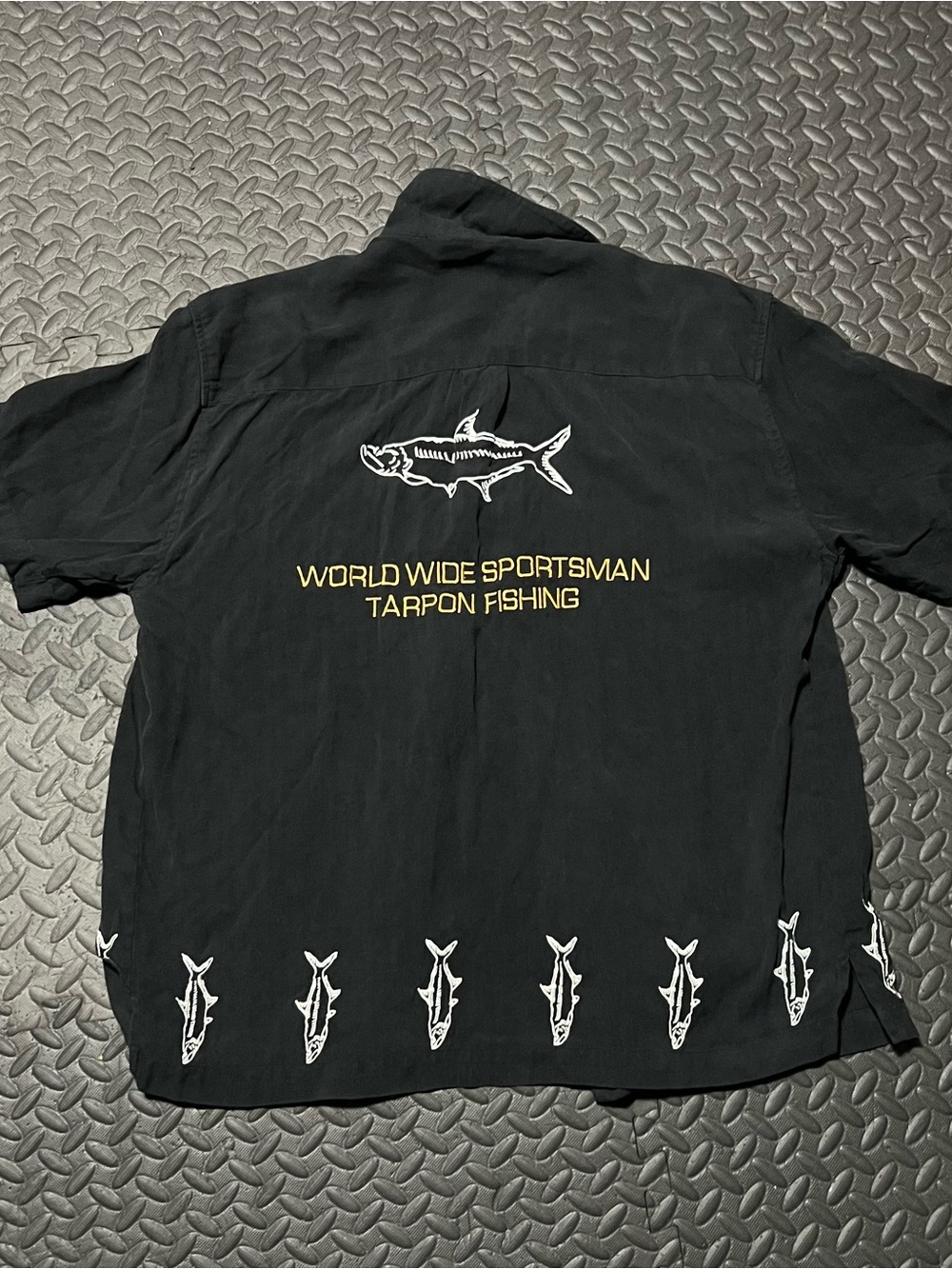 Worldwide Sportsman Tarpon Fishing Black Button-Down Shirt
